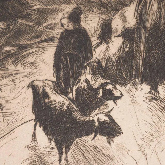 "Woman, Boy and Goats", Original Signed Etching by John E. Costigan For Sale In New York - Image 6 of 11