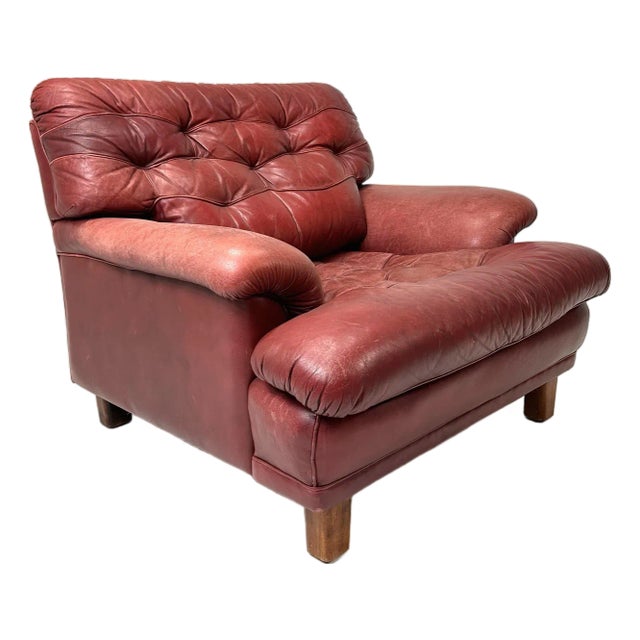 1960s Arne Norell Leather “Mexico” Lounge Chair For Sale