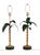 A striking and exceptionally chic pair of vintage mid-century table lamps executed in the iconic Hollywood Regency style,...