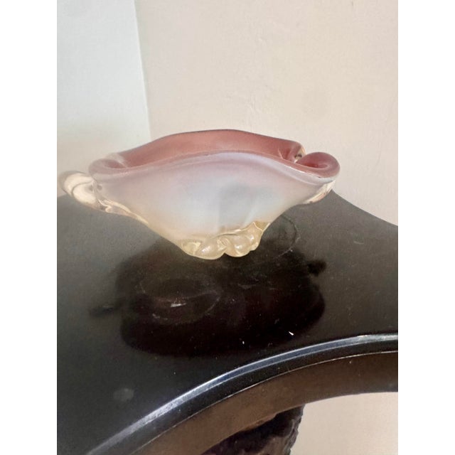 Vintage Murano Pink and Opalescent Glass Bowl Catchall For Sale In Miami - Image 6 of 12
