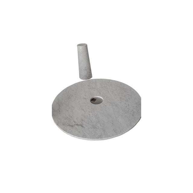 Round Dining Table in White Carrara Marble by Angelo Mangiarotti, 1970s For Sale - Image 4 of 5