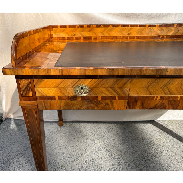 Antique Marquetry Writing Desk in Walnut and Exotic Veneers, 1700s For Sale - Image 5 of 12
