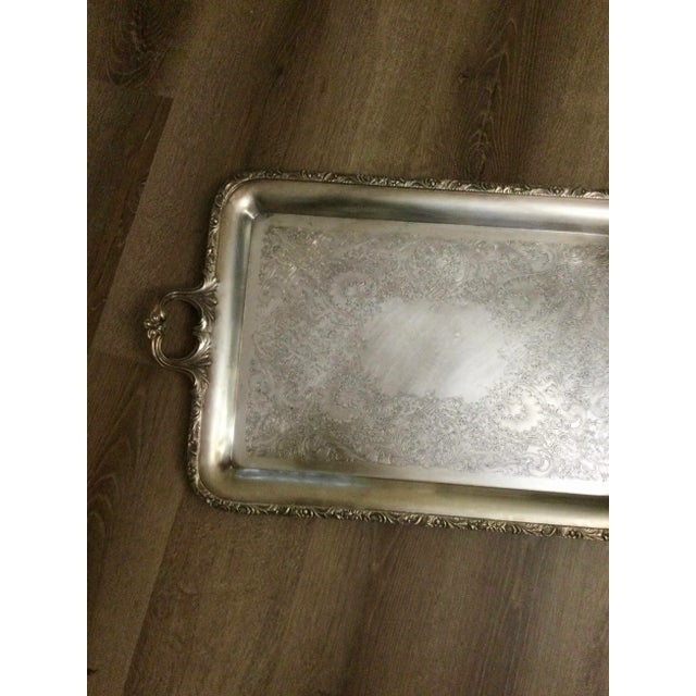 English Vintage Wilcox International Silver Beverly Manor Tea Tray For Sale - Image 3 of 7