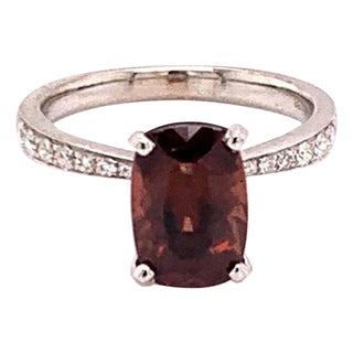Diamond Tourmaline Rubellite Ring 6.75 18k Gold 4.01 Tcw Women Certified For Sale