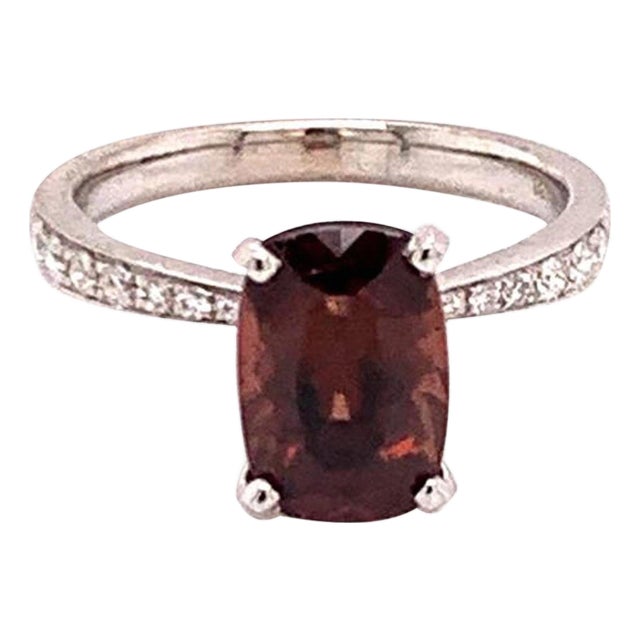 Diamond Tourmaline Rubellite Ring 6.75 18k Gold 4.01 Tcw Women Certified For Sale