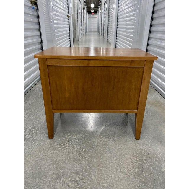 Ethan Allen nightstand. in good used vintage condition. Sturdy. It has a long scratch on top as you can see in photos....