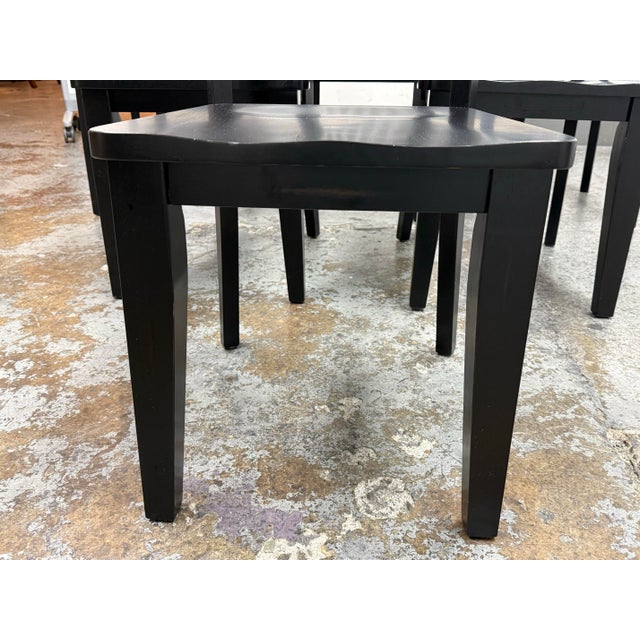 Black Shaker-Style Dining Chairs, Set of Six For Sale - Image 8 of 12