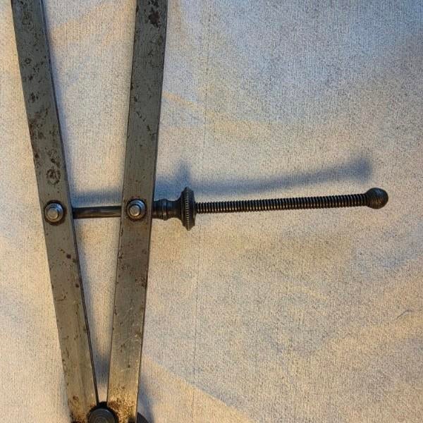 19th C. Hand-Forged Iron 14" Machinist Inside Calipers For Sale - Image 10 of 18