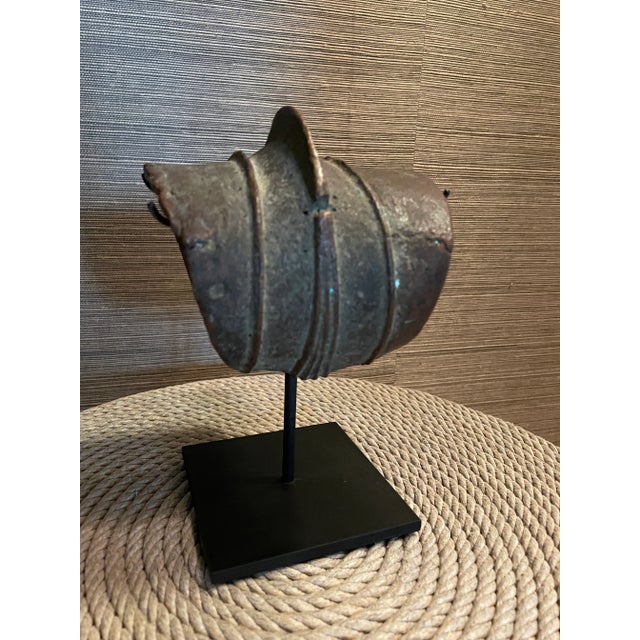 Modern Antique African Mounted Bronze Bracelet For Sale - Image 3 of 5