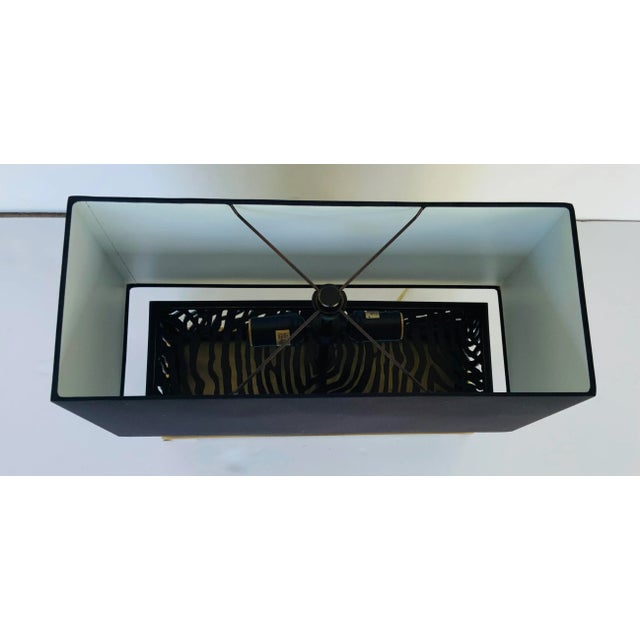 Modern Jean Louis Denoit for Baker Bronze and Brass Finished Agate Table Lamp For Sale - Image 3 of 6