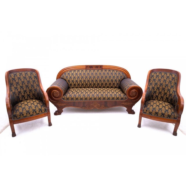 Antique Biedermeier Living Room Set, 1870s, Set of 3 For Sale - Image 12 of 12