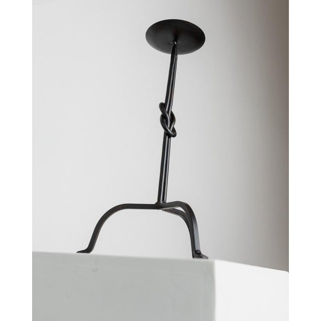 Gold Vintage Candleholder in Hand-Forged Iron, Italy, 1970s For Sale - Image 8 of 11