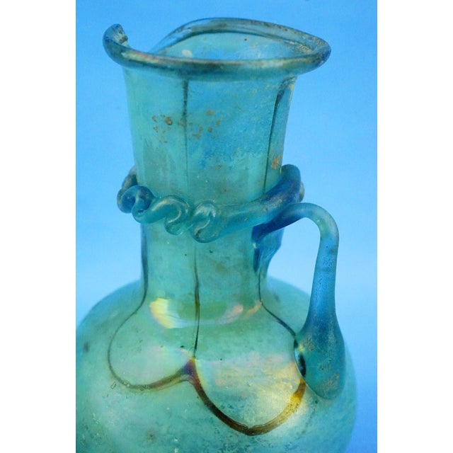 Iridescent Scavo Murano Glass Vase Jug attributed to Cenedese / Toso, 1960s For Sale - Image 17 of 18