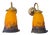 Vintage Art Deco Brass Wall Sconces with Signed Glass Shades by Muller Frères, France, 1920s, Set of 2 For Sale