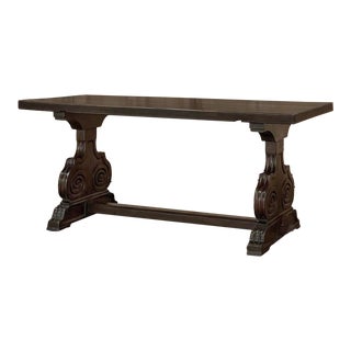 Antique Dutch Rustic Neoclassical Trestle Table For Sale