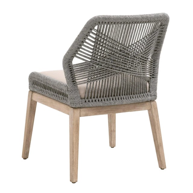 Platinum Loom Dining Chairs, Grey Mahogany & Platinum Rope, Set of 2 For Sale - Image 8 of 10