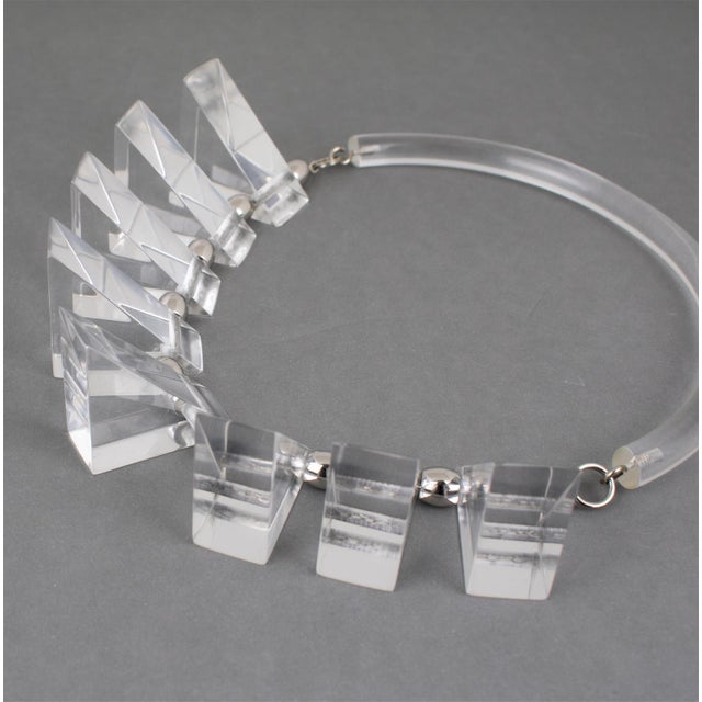 Judith Hendler Clear Acrylic Neck-Ring Choker Necklace For Sale - Image 14 of 18