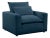 Wood Cali Navy Performance Fabric Arm Chair For Sale - Image 7 of 7