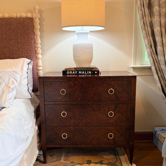 Modern History Home Modern History Three Drawer Burl Chest—two Available For Sale - Image 4 of 11