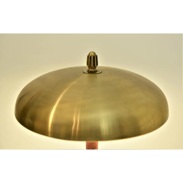 Metal Swedish Modern Brass and Leather Table Lamp by Einar Bäckström, 1930s For Sale - Image 7 of 13