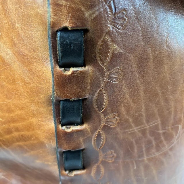 1970s 1970s Vintage Leather Satchel Saddle Bag For Sale - Image 5 of 13