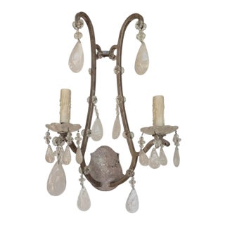 Dennis & Leen for Formations Rock Crystal & Silver Gilt Iron Sconce - 1 of 4 For Sale