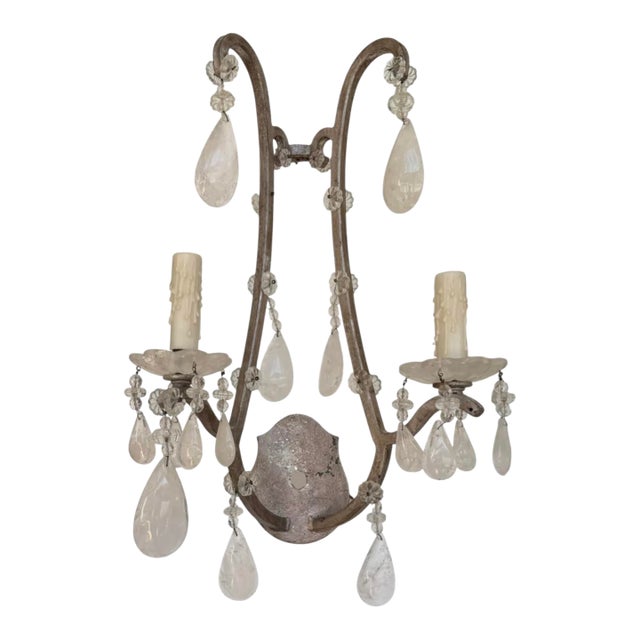 Dennis & Leen for Formations Rock Crystal & Silver Gilt Iron Sconce - 1 of 4 For Sale