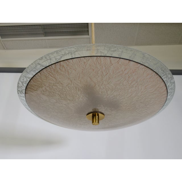 Mid-Century Three-Light Ceiling Lamp in Textured Glass, 1950s For Sale - Image 15 of 16