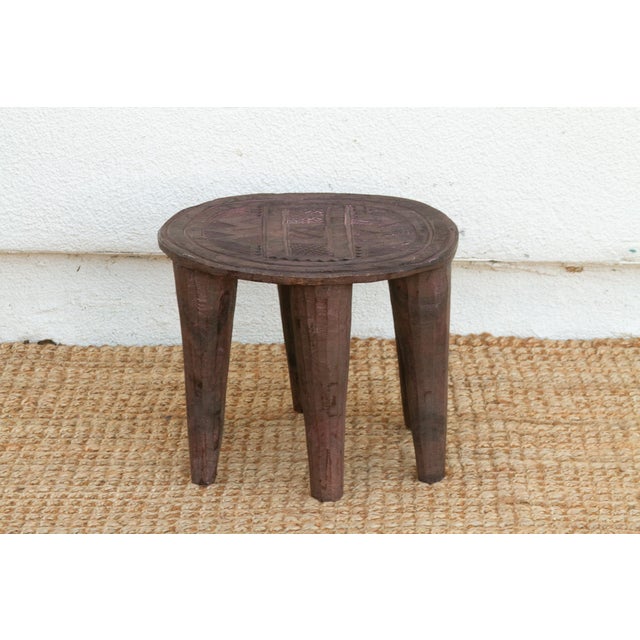 African Blackened Forest Wood Nupe Table For Sale - Image 3 of 8