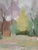 Mid-Century Modern 'Pastel Grove' Vintage Original Landscape Oil Painting, Framed For Sale - Image 9 of 14