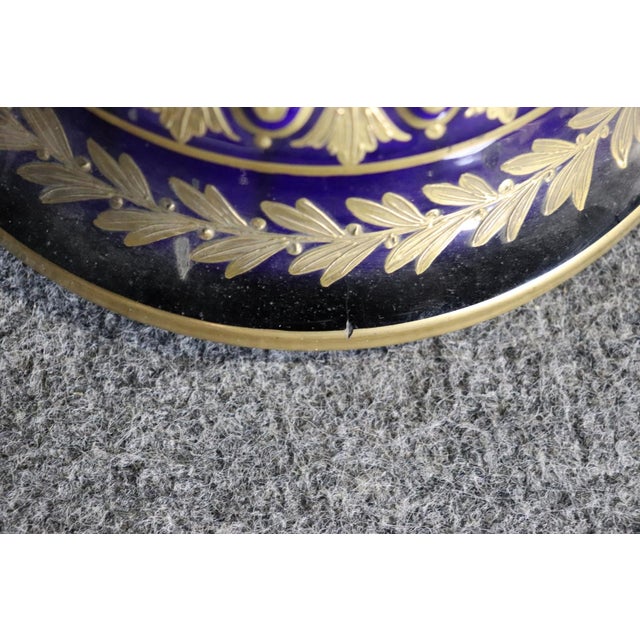 Cristalleries De Sevres French Signed Sevres Monumental Urn Hand Decorated With Provincial French Scene For Sale - Image 4 of 12