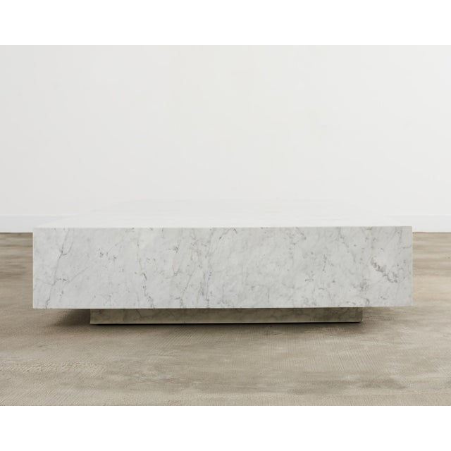 Timothy Oulton Monumental Floating Carrara Marble Cocktail Table For Sale - Image 11 of 12