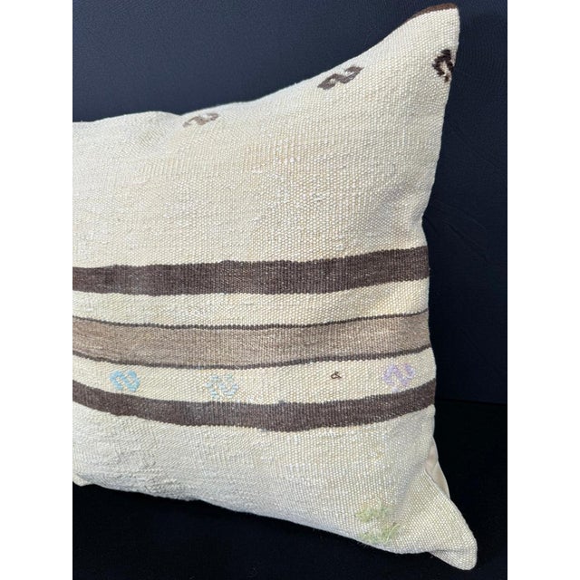 Contemporary Turkish Hemp Pillow Cushion Natural Beige Brown Pillow Cushion Cover 20x20 For Sale - Image 3 of 4