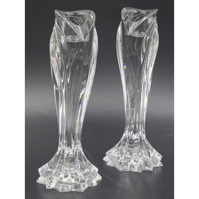 Late 20th Century Lenox Artic Bloom Crystal Candlestick Holders- A Pair For Sale - Image 13 of 18