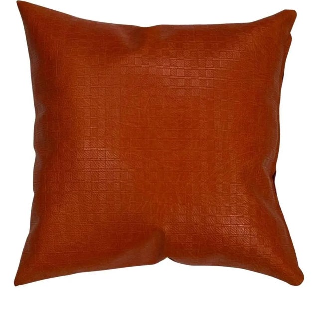 Pasargad Pu Leather Pillow For Sale - Image 4 of 4