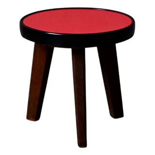 Mini Vintage Rockabilly Red Formica Plant Stand with Compass Legs, 1950s For Sale