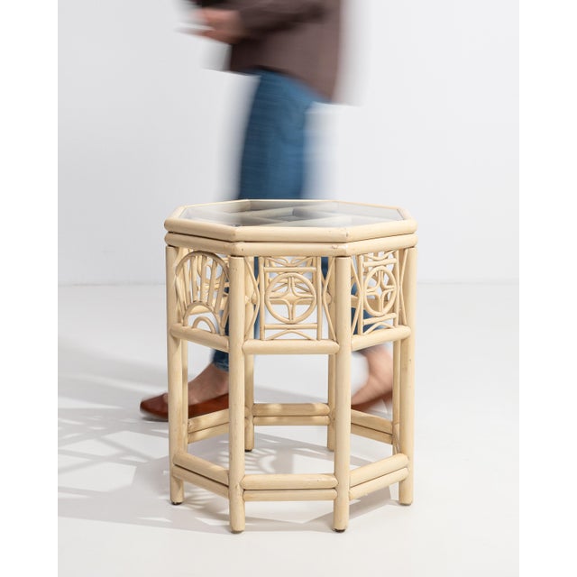 Chinoiserie Side Table with Glass Top, Antique, France, Circa 1970 For Sale - Image 11 of 12