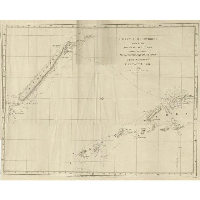 Engraving of New Caledonia & New Hebrides from Capt. Cooks Travels, 1777 For Sale