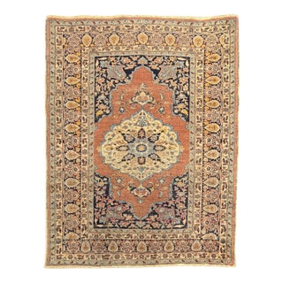 Antique Tabriz Hadji Jalili (Haji Jalili) Rug 4'5" X 5'7" For Sale