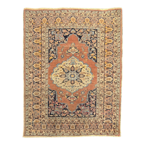 Antique Tabriz Hadji Jalili (Haji Jalili) Rug 4'5" X 5'7"