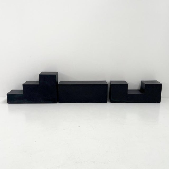 Black Coffee Tables by Gli Scacchi for Mario Bellini for B&B Italia, 1970s, Set of 3 For Sale - Image 8 of 13