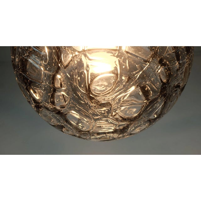 Mid-Century Pendant Lamp in Clear and Smoke Grey Glass and Metal from Doria-Leuchten, 1960s-1970s For Sale - Image 6 of 11