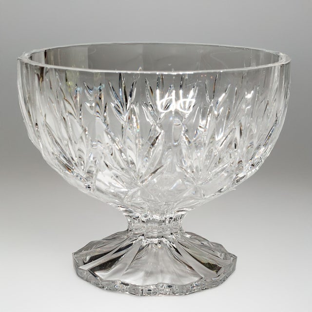 1960s Vintage 1961 Bohemian Crystal Quilted Cut Glass Candy Dish Bowl For Sale - Image 5 of 5