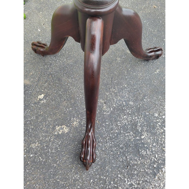 Brown 1930s English Chippendale Piecrust Mahogany Table For Sale - Image 8 of 8