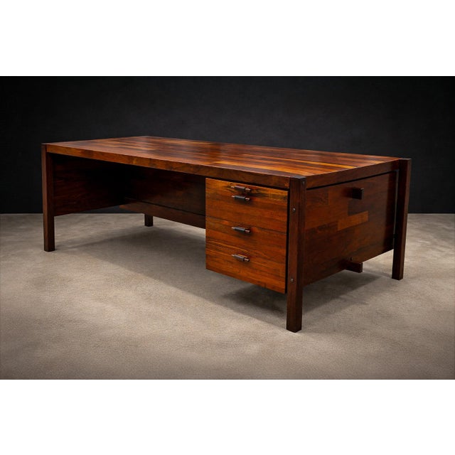 Brazilian Modern “Diplomata” Desk in Hardwood by Jorge Zalszupin, 1965 – Lot 554A For Sale In New York - Image 6 of 16