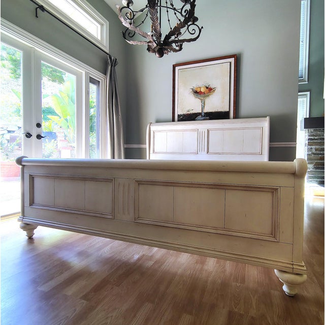 Wood Ethan Allen White Cottage Bed (King) For Sale - Image 7 of 18