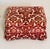 Mid-Century Modern Vintage Burgundy Red Cut Velvet Ottoman Pouff on Coasters For Sale - Image 3 of 5