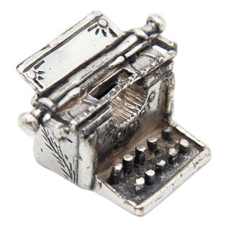Vintage Silver Miniature Typewriter For Sale