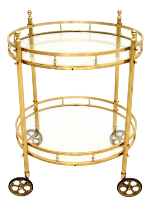 Vintage French Brass Drinks Trolley, 1970s