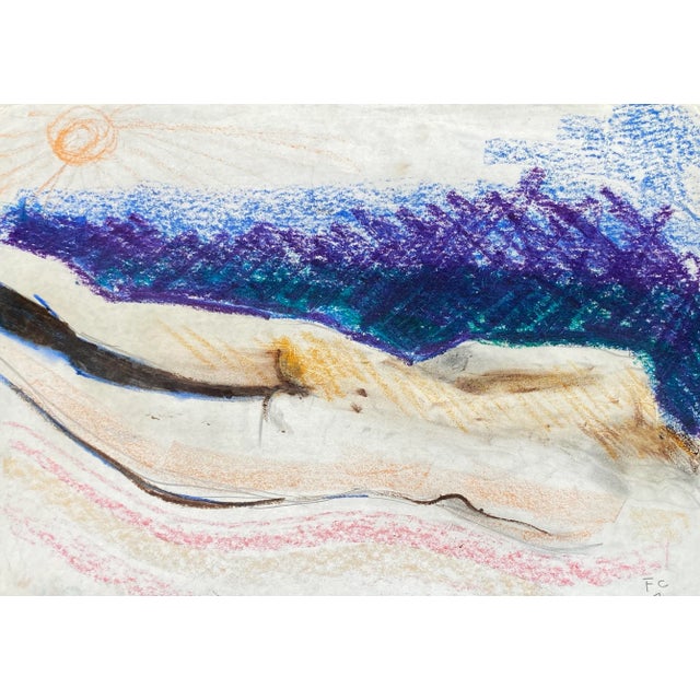 Figurative 1971 Francois Chapuis Female Nude in Landscape For Sale - Image 3 of 4